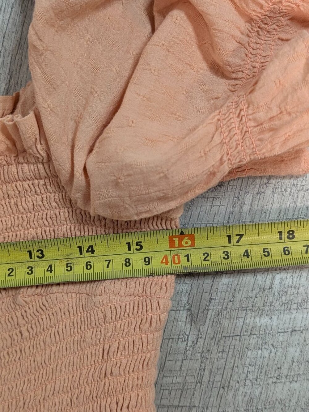 Abercrombie & Fitch Terracotta Babydoll Mini Dress Puff Sleeve XL Smocked Boho - Picture 11 of 13